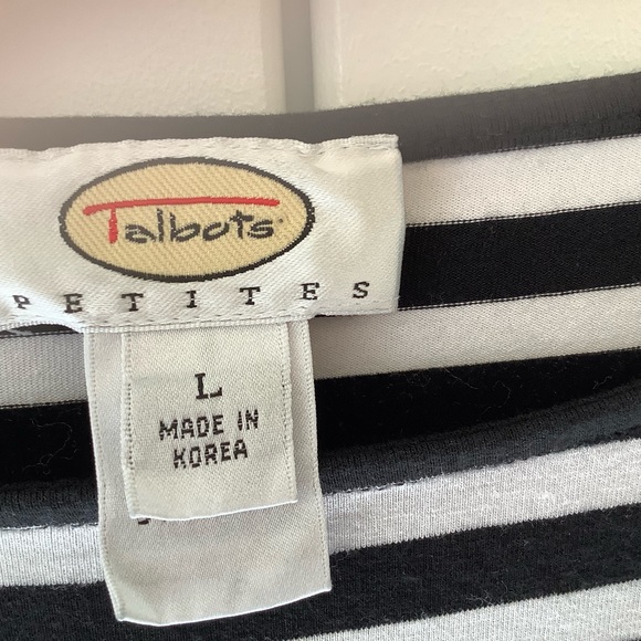 Talbots Petites Striped 3/4 sleeve, Cute and Comfortable - Picture 3 of 7
